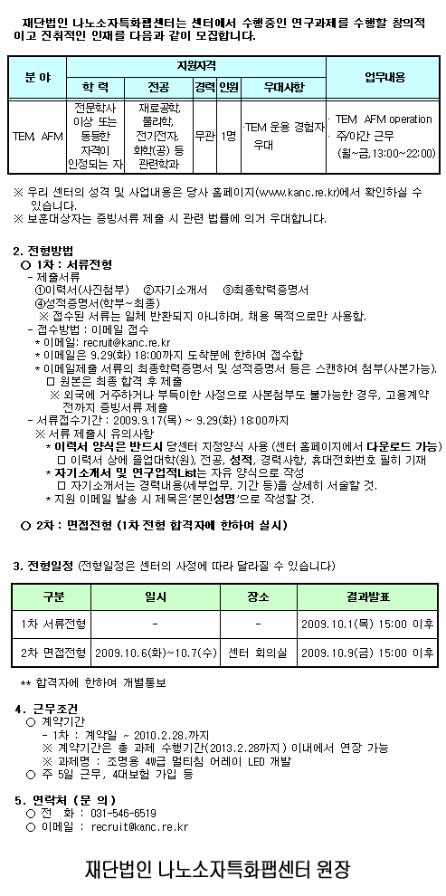 과제 위촉연구원(계약직) 채용공고